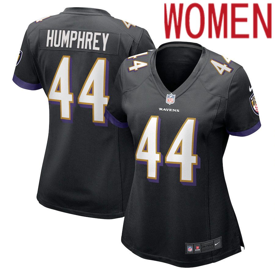 Women Baltimore Ravens #44 Marlon Humphrey Nike Black Game NFL Jersey->women nfl jersey->Women Jersey